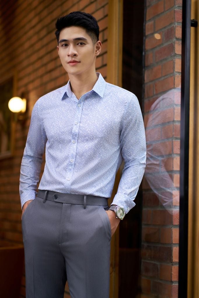  Áo Sơ Mi Xanh Dài Tay Giữ Phom Tốt 7SMDH003XNH 