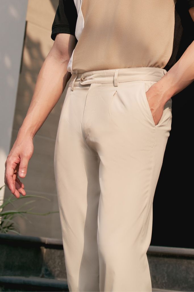  Quần Kaki Dài Be Chống Nhăn, Co Giãn 6QKKB004BEI 