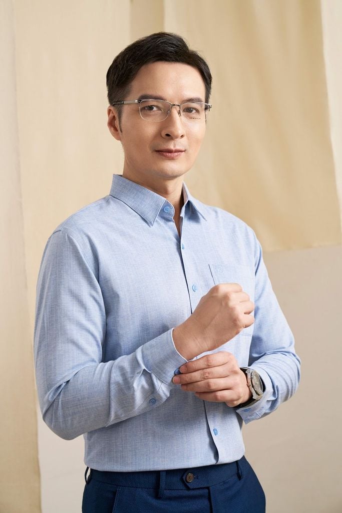  Áo Sơ Mi Xanh Dài Tay Từ Sợi Tre Chống Tia UV 7SMDB008XDM 