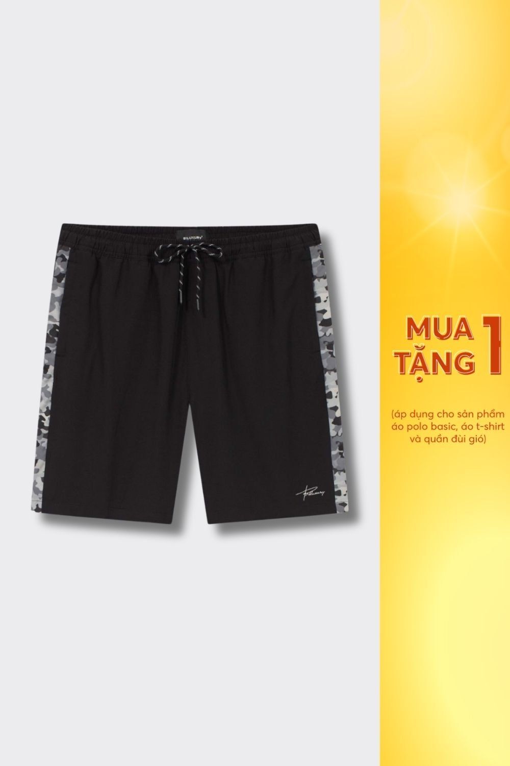  [Mua 1 Tặng 1] Quần Short Gió Thể Thao Cao Cấp Nam Biluxury 7QDGT002DEN 