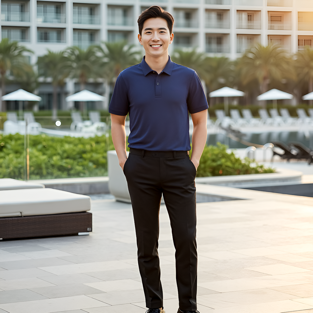  Áo Polo Tím Than Cơ Bản Dễ Làm Sạch, Bền Màu 8APCB431TTT 