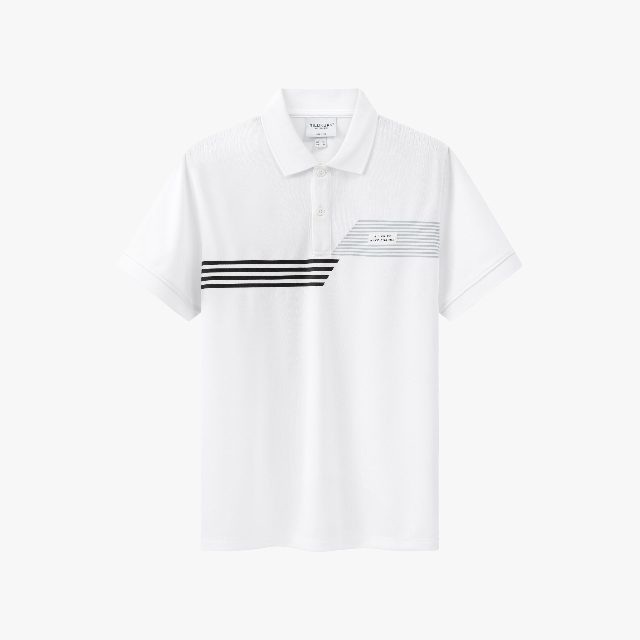  [SALE ĐỒNG GIÁ 199K] Áo Polo Trắng Phối Sọc Kẻ, Kháng Khuẩn, Chống Nhăn, Bền Màu 8APCT498TRK 