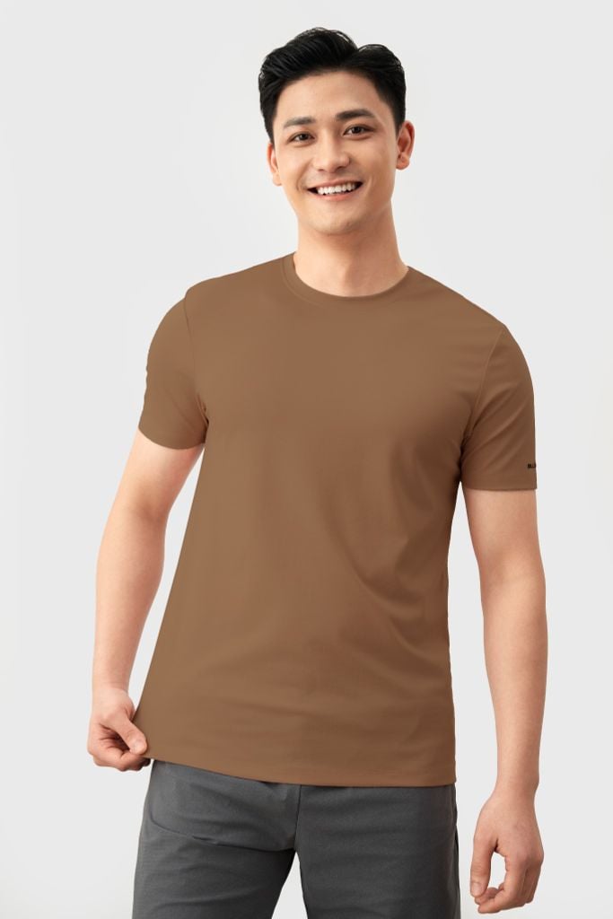  Áo Phông Nâu Rayon Chống Nhăn, Co Giãn 8APKB403NAU 