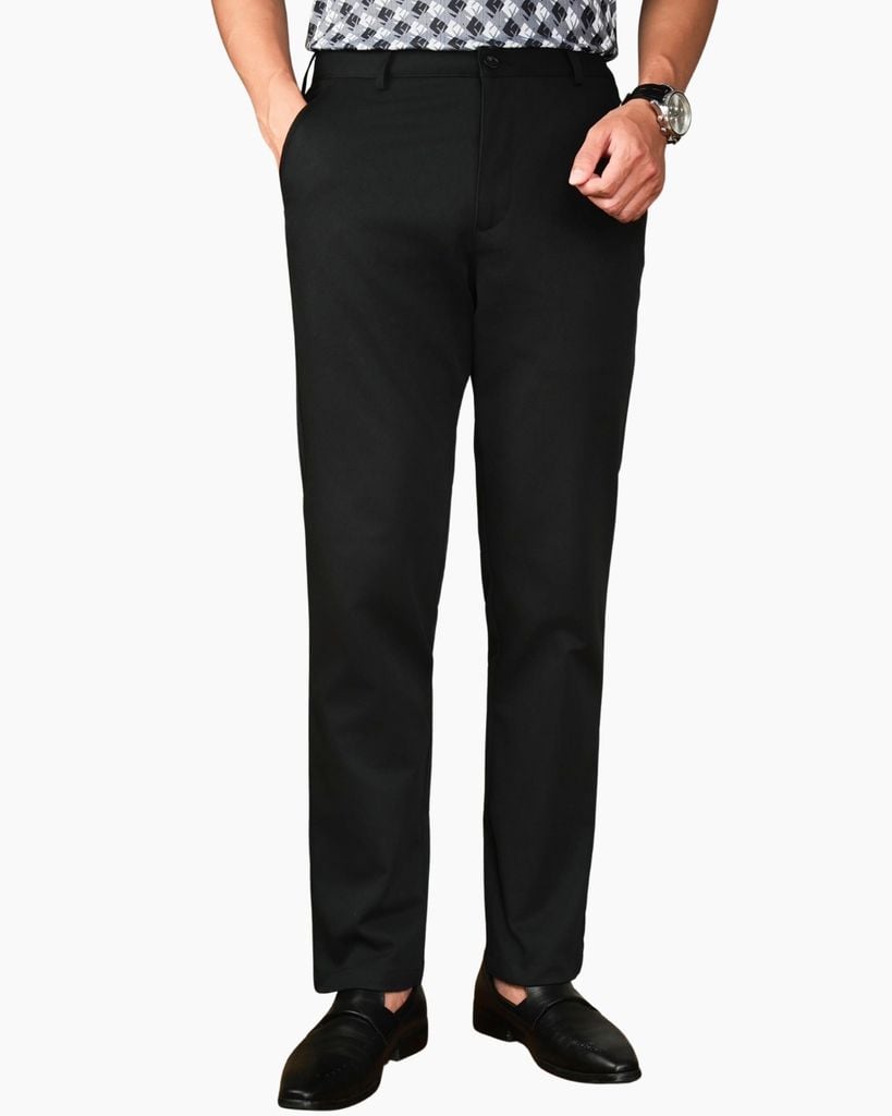  Quần Kaki Dài Đen Thiết Kế Basic Bền Màu, Co Giãn 8QKKT401DEN 