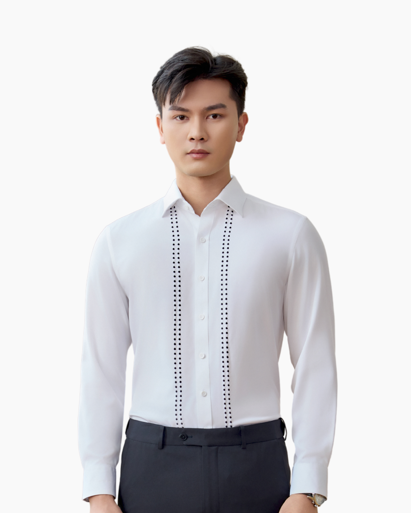  [SALE 50%] Áo Sơ Mi Trắng Hoạ Tiết, Cao Cấp, Chống Nhăn, Kháng Khuẩn 8SMDT417TRK 