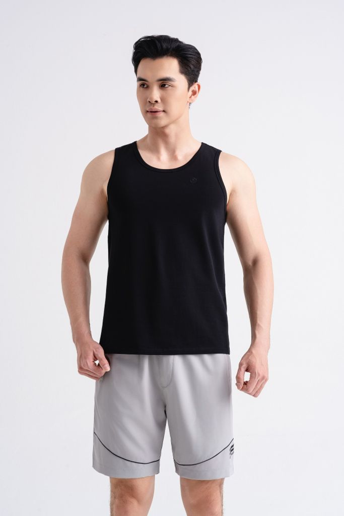  Áo Ba Lỗ Đen Cơ Bản Co Giãn 9ABLB501DEN 