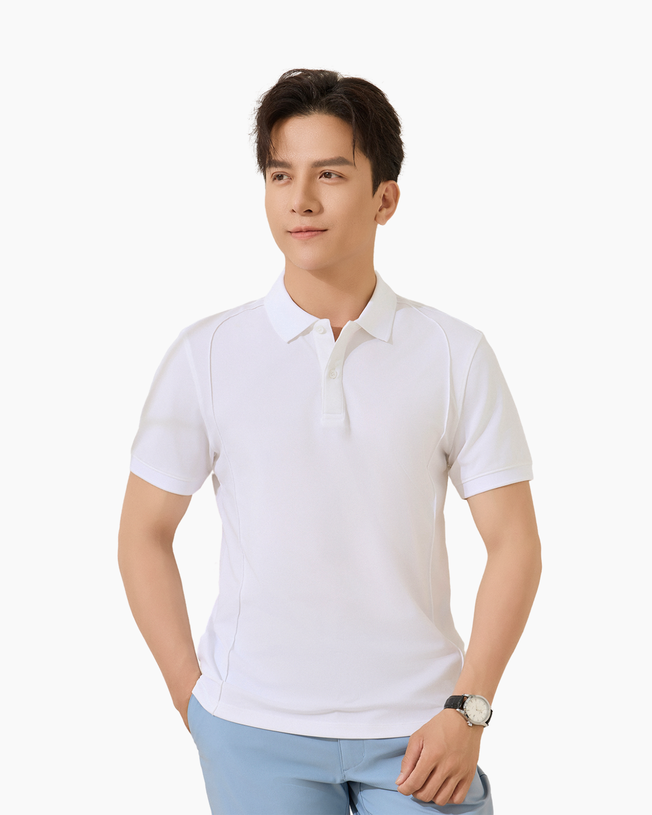  [SALE ĐỒNG GIÁ 279K] Áo Polo Trắng, Kháng Khuẩn, Chống Nhăn, Bền Màu 9APCB528TRK 