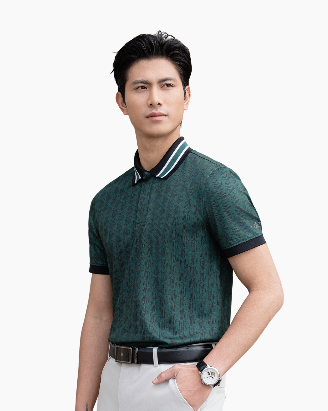  [SALE ĐỒNG GIÁ 279K] Áo Polo Xanh Lá Cây, Kháng Khuẩn, Chống Nhăn, Bền Màu 9APCH535XLC 