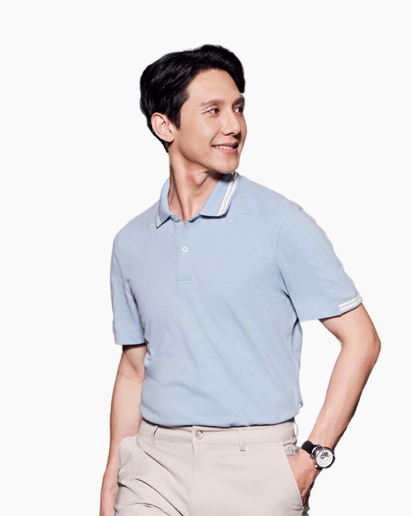  Áo Polo Cotton Xanh/Be, Cao Cấp, Chống Nhăn, Bền Màu 9APCT509XAH/BEI 
