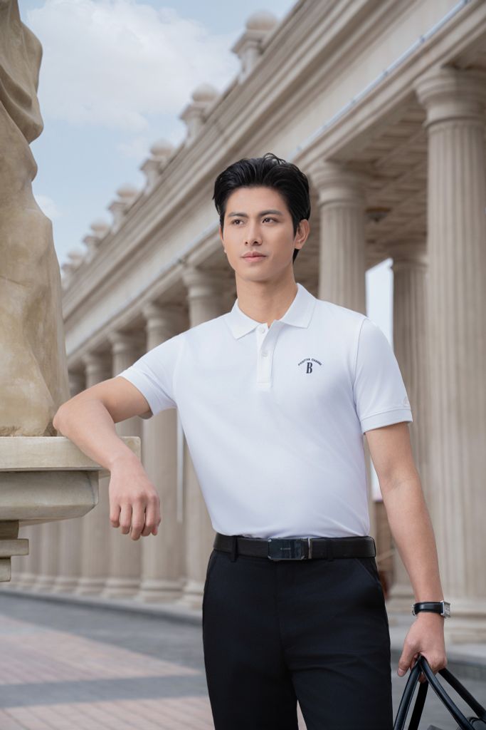  Áo Polo Trắng, Kháng Khuẩn, Chống Nhăn, Bền Màu 9APCT589TRK 