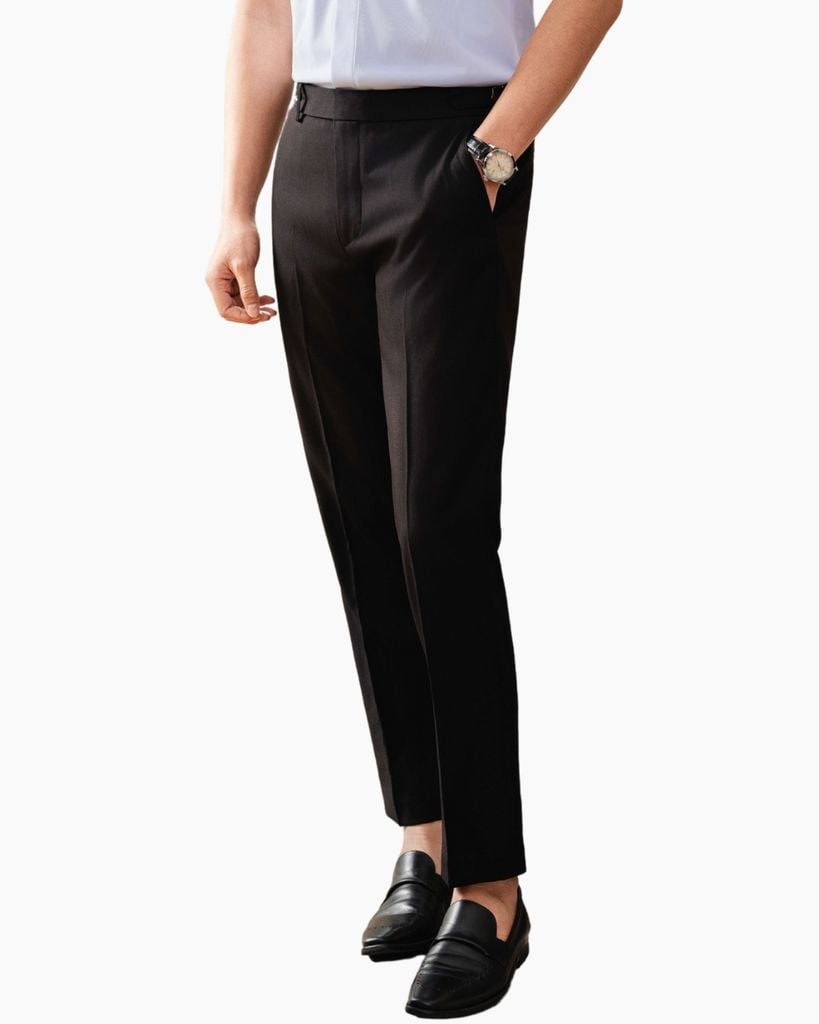  Quần Âu Đen Cạp Chun Ẩn Cao Cấp, Chống Nhăn, Co Giãn, Chống Bám Bẩn 9QAUB503DEN 