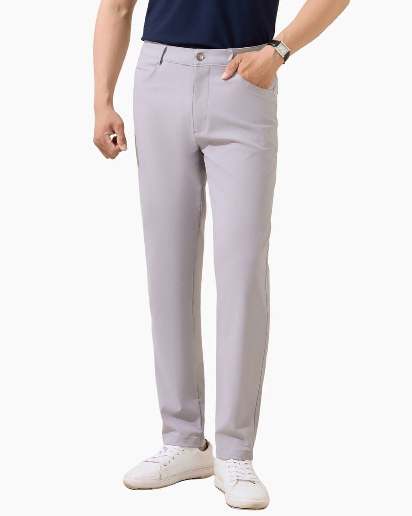  Quần Kaki Dài Ghi Xám Thiết Kế Basic Bền Màu, Co Giãn 9QKKT501GHS 