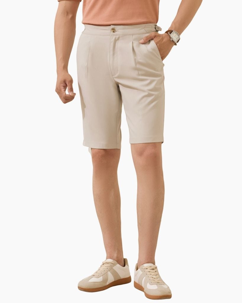  Quần Ngố Kaki Màu Be Bền Màu, Chống Nhăn, Kháng Khuẩn 9QNKT502BEI 