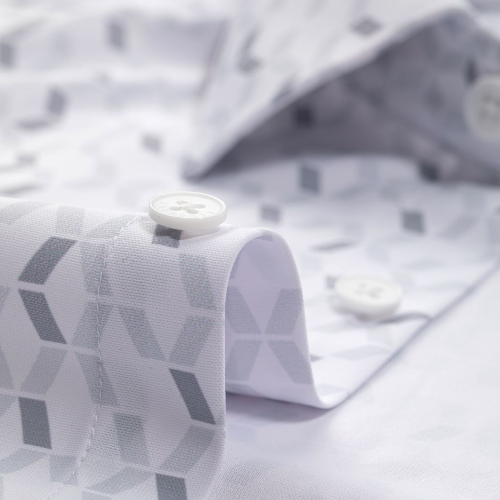  Áo Sơ Mi Trắng Hoạ Tiết, Cao Cấp, Chống Nhăn, Kháng Khuẩn 9SMDH538TRK 