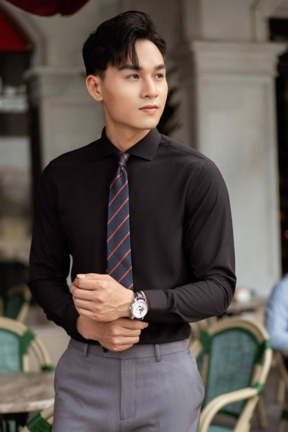  [Quà tặng] Áo Sơ Mi Dài Tay Nam Biluxury Black Basic 4SMDB003DEN 