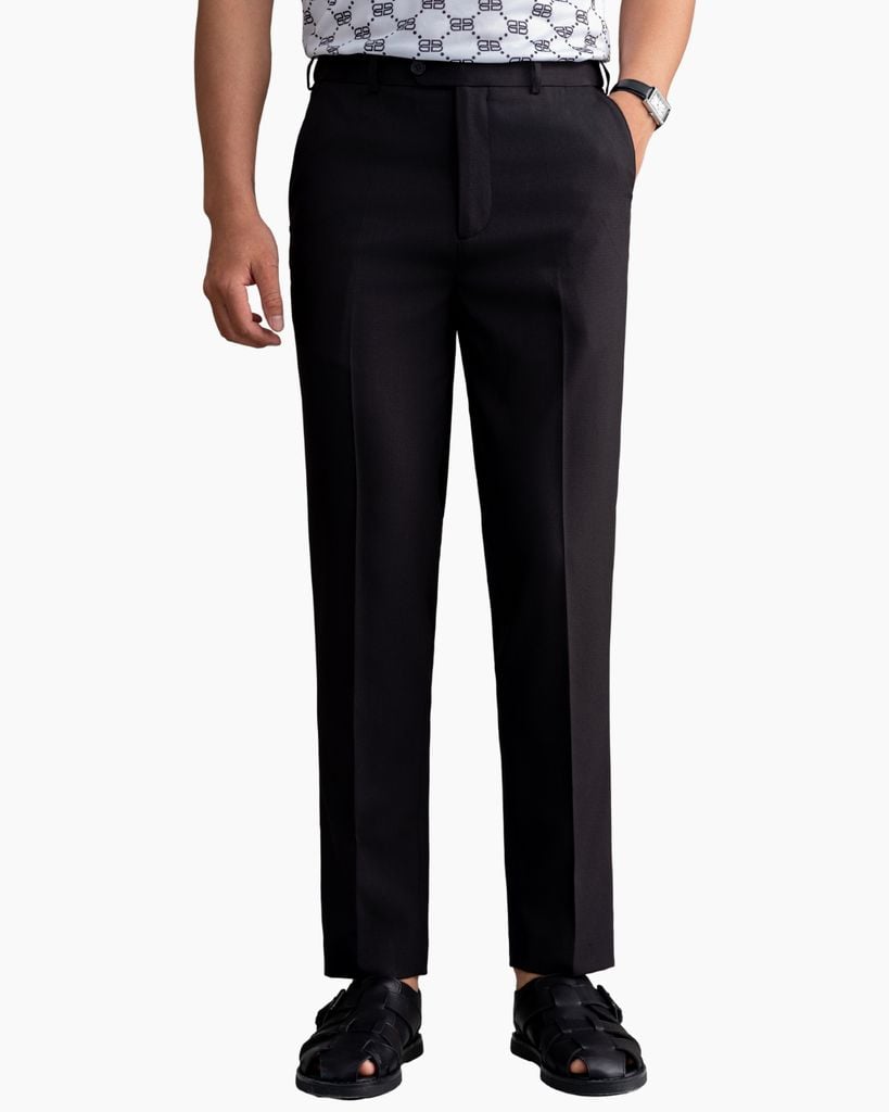  Quần Tây Đen Cạp Chun Ẩn Bền Màu, Chống Nhăn, Chống Bám Bẩn 8QAUC409DEN 