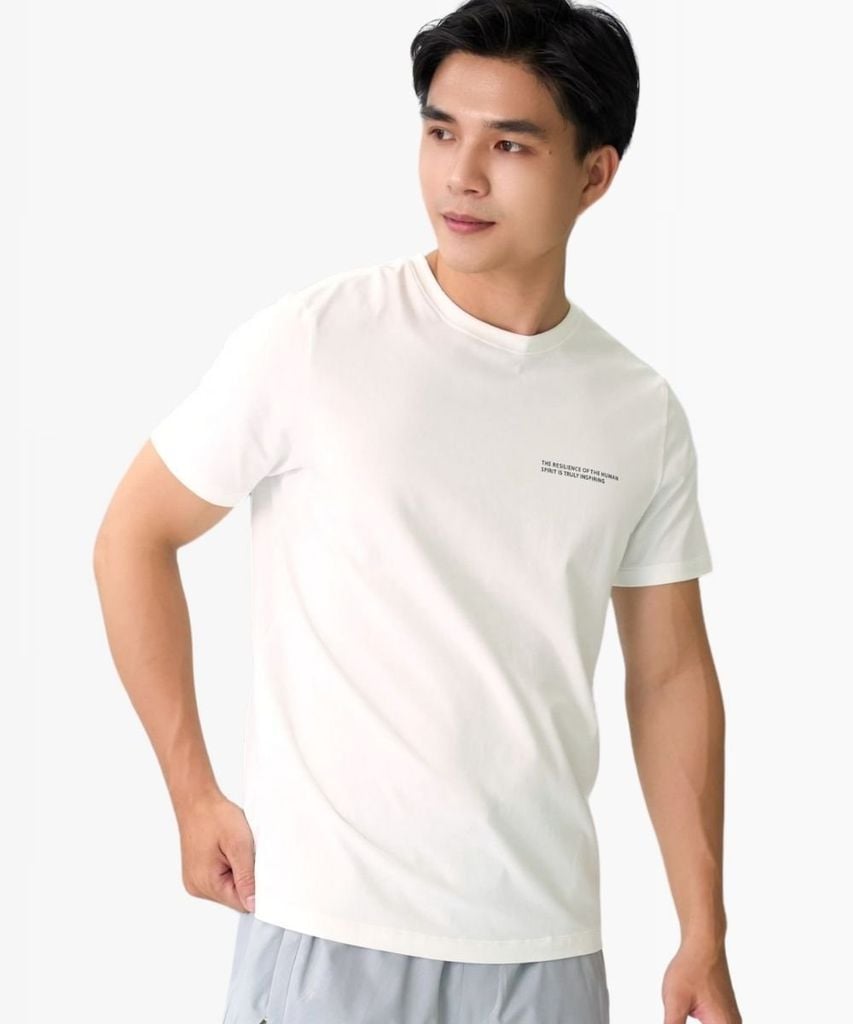  Áo Phông Trắng Hoạ Tiết, Thoáng Khí, Thân Thiện Với Da 9APKT517TRK 