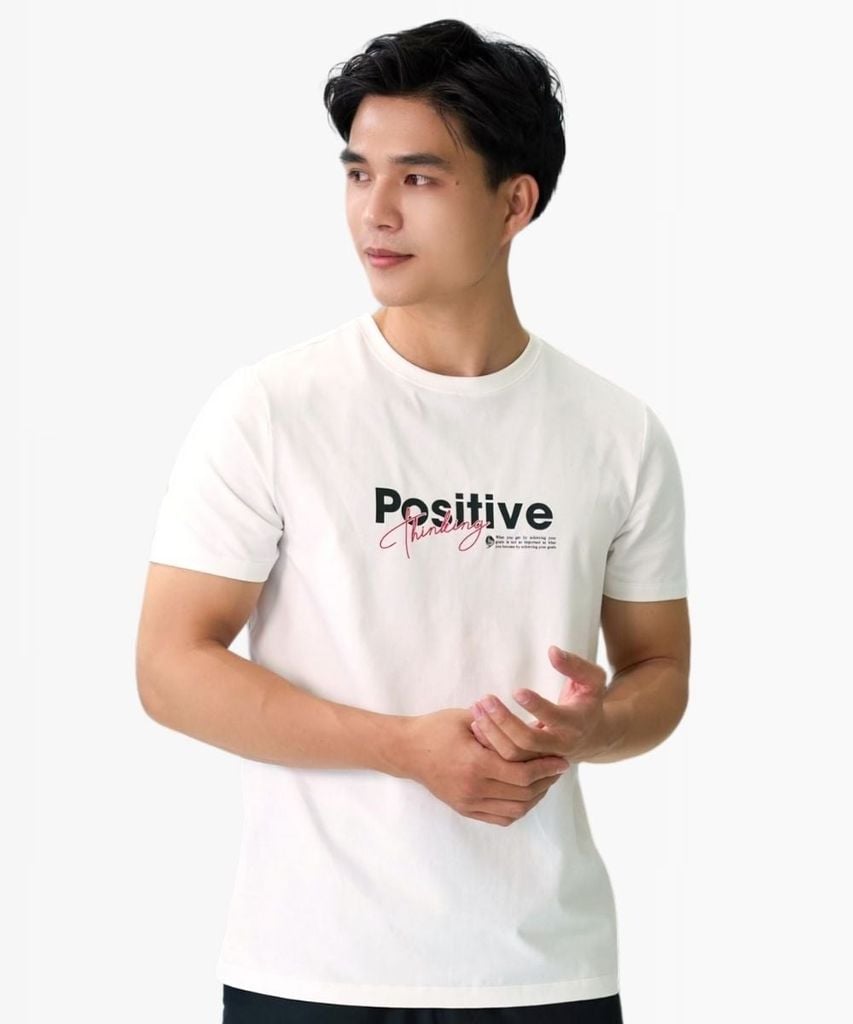  Áo Phông Trắng Hoạ Tiết, Thoáng Khí, Thân Thiện Với Da 9APKT516TRK 