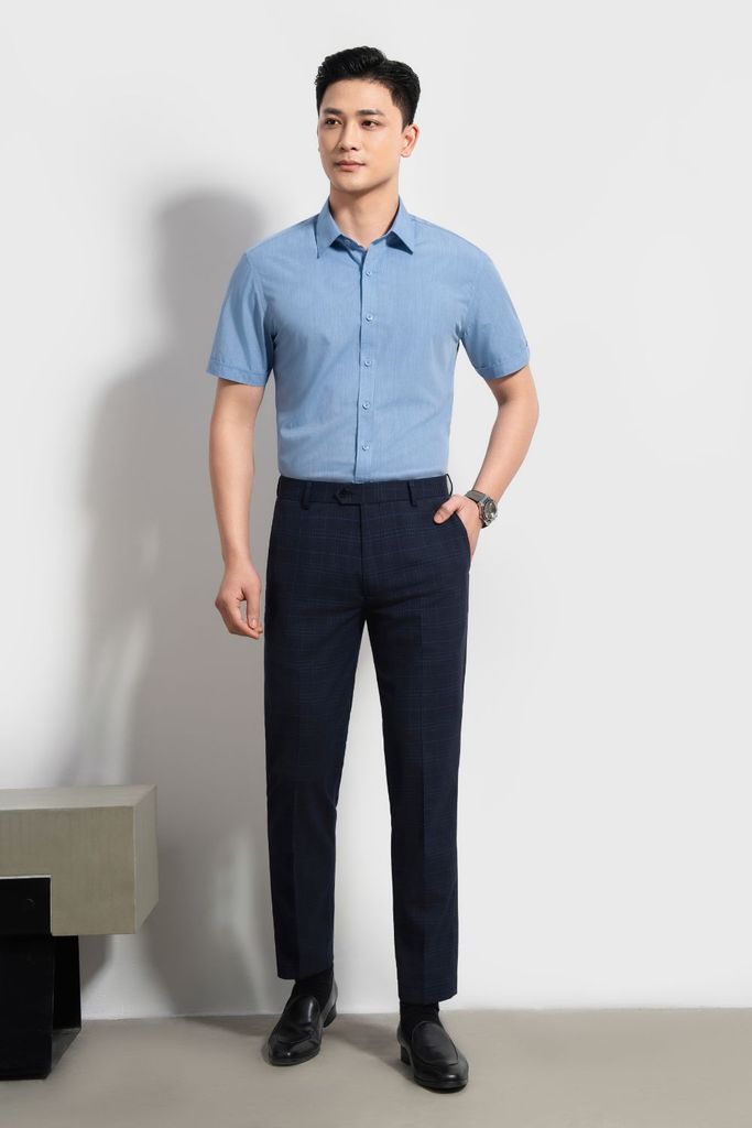  Quần Tây Tím Than Tối Chống Nhăn, Co Giãn, Bền Màu 7QAUC305TTT 