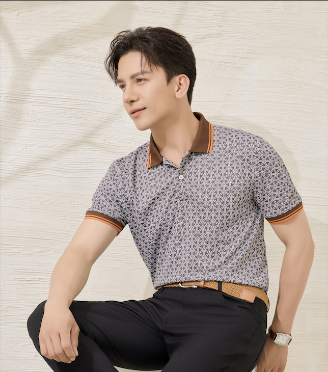  Áo Polo Nâu Hoạ Tiết, Cao Cấp, Chống Nhăn, Bền Màu 9APCH557NAU 