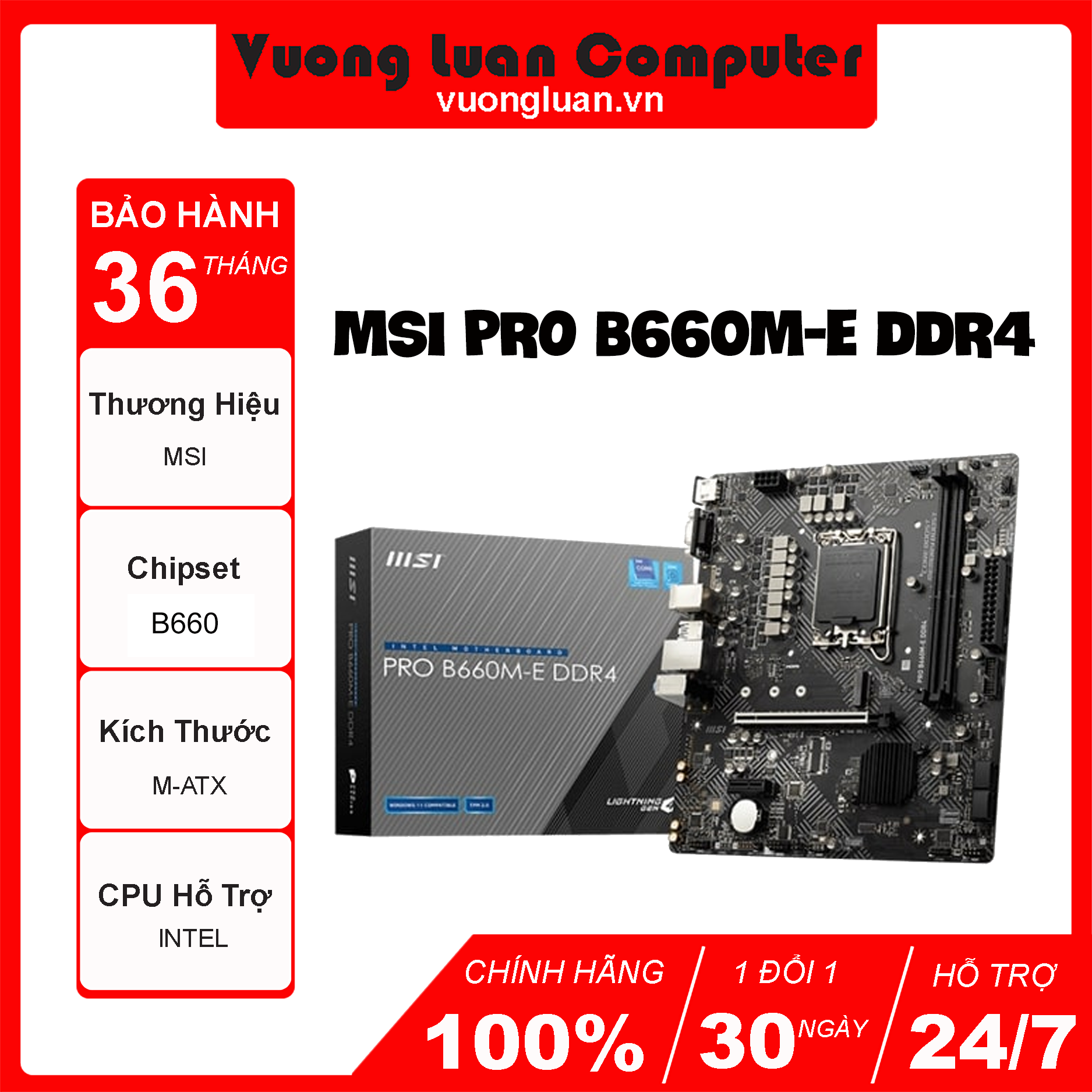 Mainboard MSI PRO B660M-E DDR4 – Vương Luân Computer