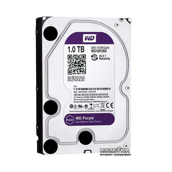 WD HDD Purple 1TB 3.5