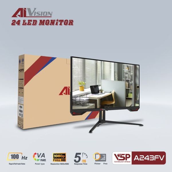 Màn hình AIVISION A243FV (23.8 inch - Full HD - VA - 100hz - 5ms - phẳng)