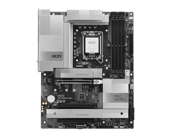 Mainboard MSI PRO Z890-P WiFi ProSeries Motherboard (Supports Core Ultra Series 2 Intel Processors, LGA 1851, DDR5, PCIe 5.0, M.2, SATA, 5Gbps LAN, USB Type-C, Wi-Fi 7, Bluetooth 5.4, Thunderbolt 4, ATX)