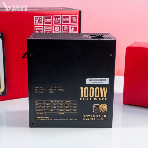 Nguồn máy tính OCPC ENERGIA GD1000M GOLD 80+ GEN5, 1000W, Full Modular