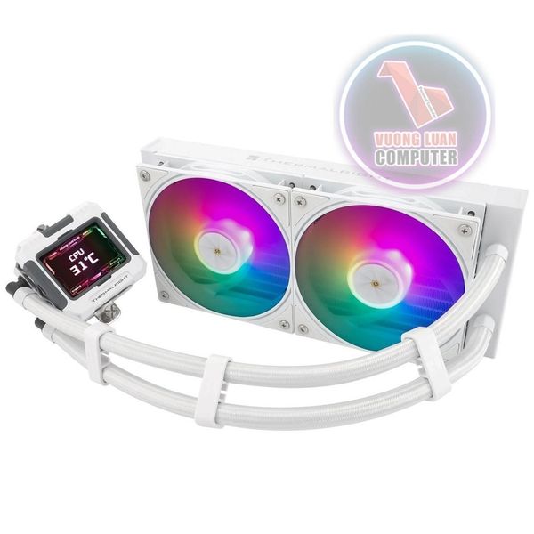 Tản nhiệt nước AIO Thermalright Frozen Warframe 240 ARGB đen/trắng mặt LED tùy chỉnh - Màn hình LCD tích hợp