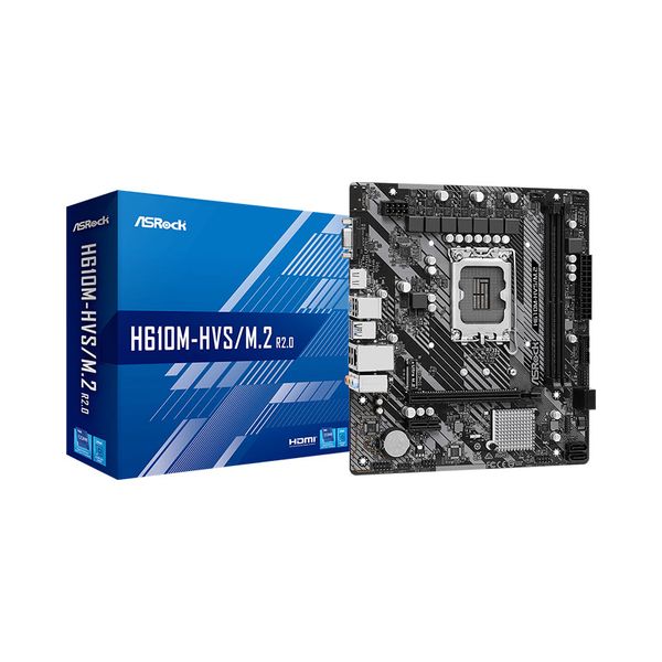 Mainboard ASRock H610M-HVS/M.2 R2.0 (Intel H610, Socket 1700, mATX, 2 khe Ram DDR4)