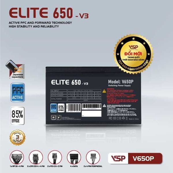 Nguồn VSP Elite V650P-V3