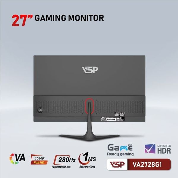 MÀN GAMING VSP VA2728G1 27 inch - FHD - VA - 280Hz - 1ms - HDMI + DP