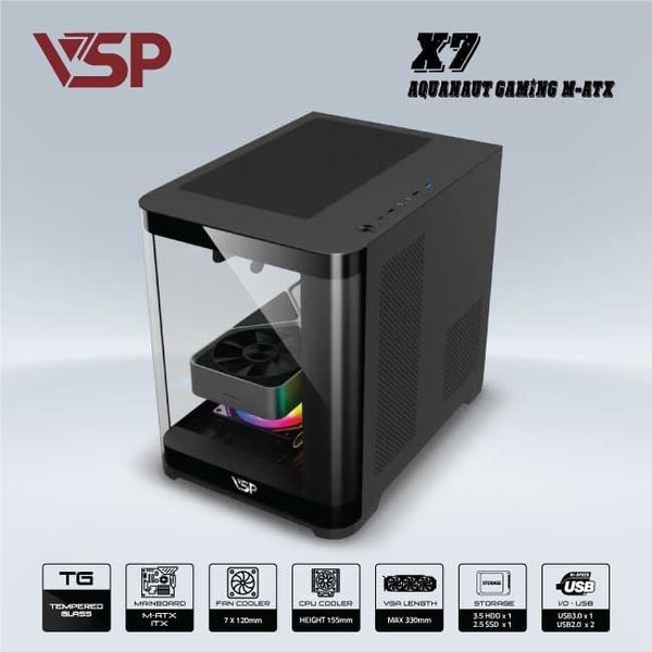 VỎ CASE AQUANAUT PRO GAMING M-ATX X7