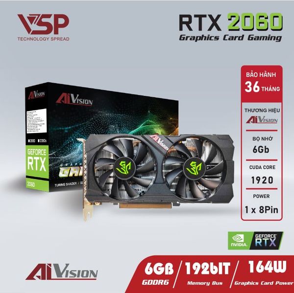 CARD MÀN HÌNH AIVISION GEFORCE RTX 2060 6G