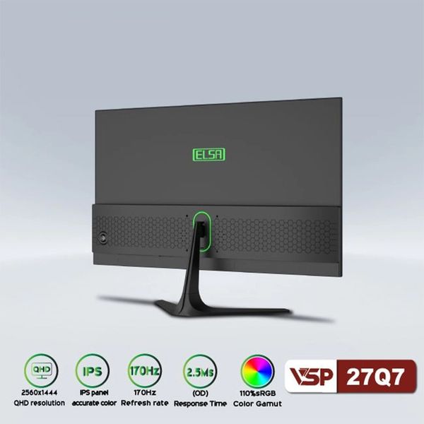 Màn hình gaming VSP ELSA 27Q7  (27 inch - QHD - IPS - 170Hz -2.5ms)
