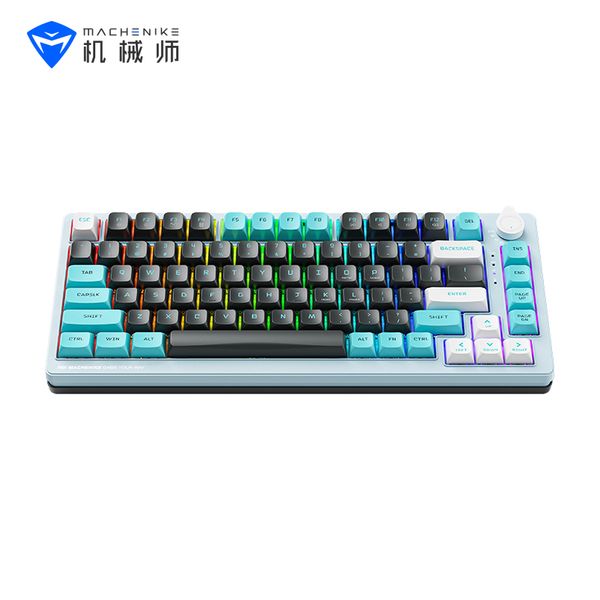 Bàn phím Machenike K600T-B8 Grey Blue Tri-Mode RGB