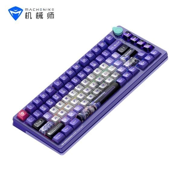 Bàn phím Machenike K600T-B82 White Purple Tri-Mode RGB