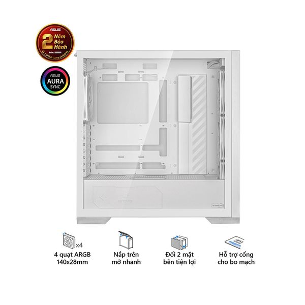 Vỏ Case Asus TUF Gaming GT302 ARGB White (eATX/Full Tower/Màu Trắng/BTF)