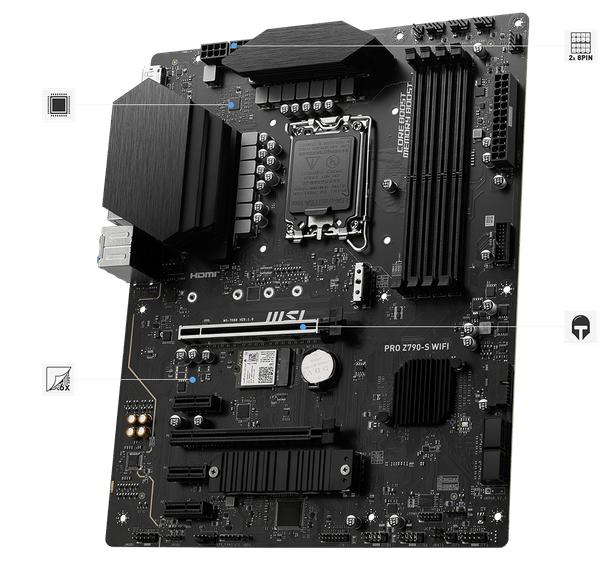 Mainboard MSI PRO Z790-S WIFI | Intel Z790, Socket 1700, ATX, 4 khe DDR5