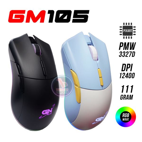 Chuột chơi game, chuột máy tính G-NET GM105 Đen - Xanh có dây
