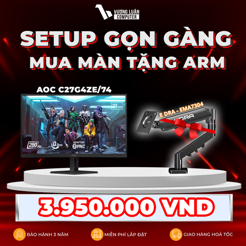 Màn Hình Gaming AOC C27G4ZE/74 (VA - 27 Inch - 280Hz - 0.3ms - FHD - Cong)