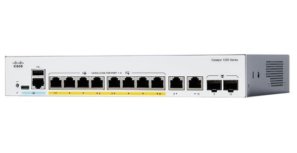 Thiết bị chuyển mạch CISCO C1200-8FP-2G-EU Catalyst 1200 8-port GE, Full PoE (120W Budget), 2x1G Combo