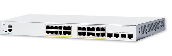 Thiết bị chuyển mạch C1300-24P-4X-EU Switch Cisco Catalyst 24x 1GE PoE+ 195W
