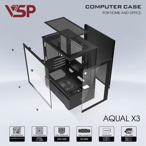 VỎ CASE MÁY TÍNH AQUA X3