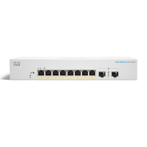 Thiết bị chuyển mạch thông minh Cisco CBS220-8P-E-2G-EU 8 ports 10/100/1000 with 65W power budget 2 ports Gigabit SFP