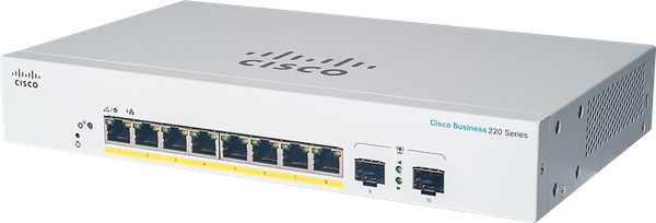 Thiết bị chuyển mạch CISCO CBS220-8T-E-2G-EU  Smart 8-port GE, Ext PS, 2x1G SFP