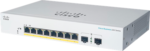 Thiết bị chuyển mạch CISCO CBS220-8T-E-2G-EU  Smart 8-port GE, Ext PS, 2x1G SFP