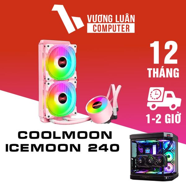 Tản Nhiệt Nước All in One Coolmoon Icemoon 240 Led ARGB Màu Hồng