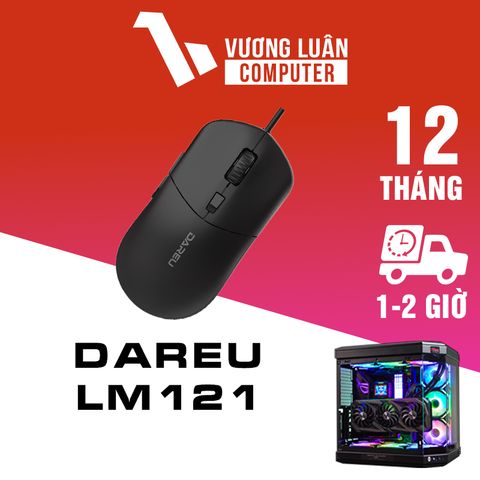 Chuột có dây DareU LM121 Black (6400 DPI, Silent Click, RGB)